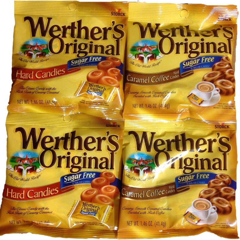 Werthers Werther's Original Sugar-Free Candies Bundle - 4 Pack of Hard Candies and Caramel Coffee Candies - Image 1
