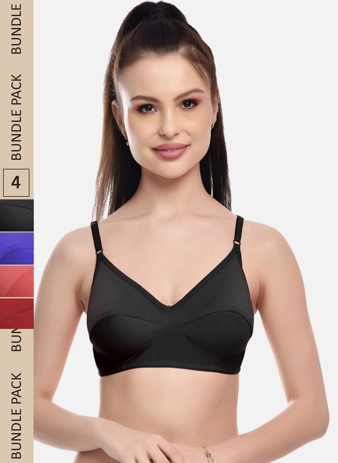 FIMS Women Pack of 4 Cotton Bra - Image 1