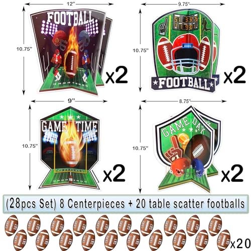 BASHOUT Football Party Table Centerpieces 28 piece 3D Football Party Decoration Set Football Birthday Party Supplies Big Game Party Decorations Game Day Sports Theme Party Centerpieces BASHOUT - Image 5