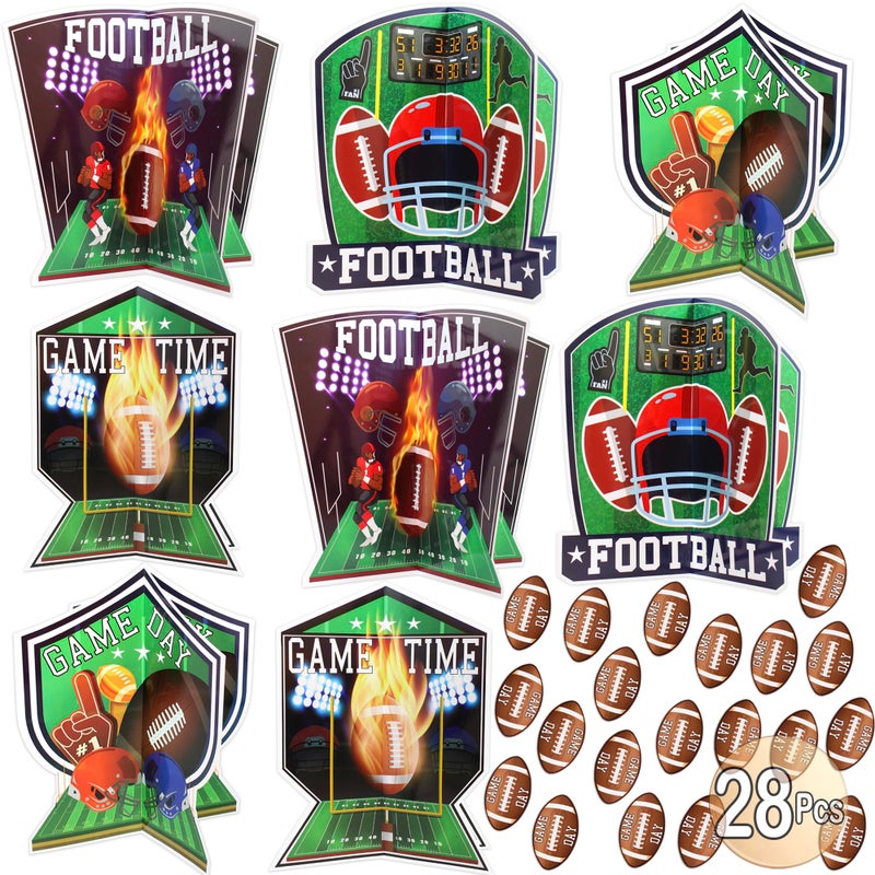 BASHOUT Football Party Table Centerpieces 28 piece 3D Football Party Decoration Set Football Birthday Party Supplies Big Game Party Decorations Game Day Sports Theme Party Centerpieces BASHOUT - Image 3