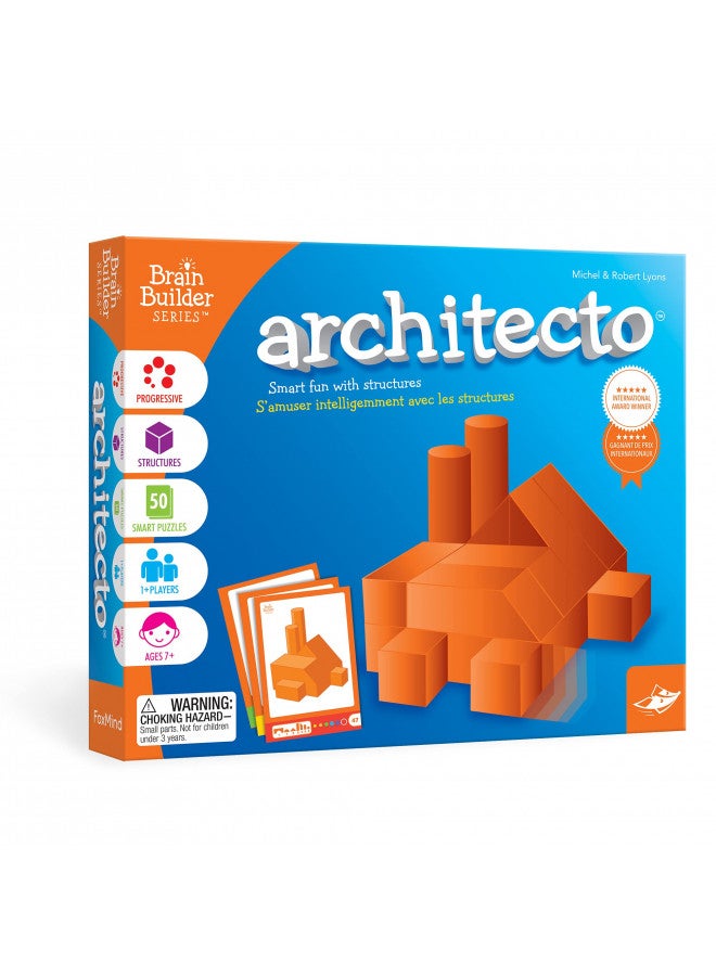 Foxmind Games: Architecto Spatial Logic and Dexterity Game, Smart Fun with Structures, 50 Smart Puzzles to Work Through, 6 Levels of Complexity, Develops STEM Skills, 1+ Players, For Ages 7 and up - Image 1
