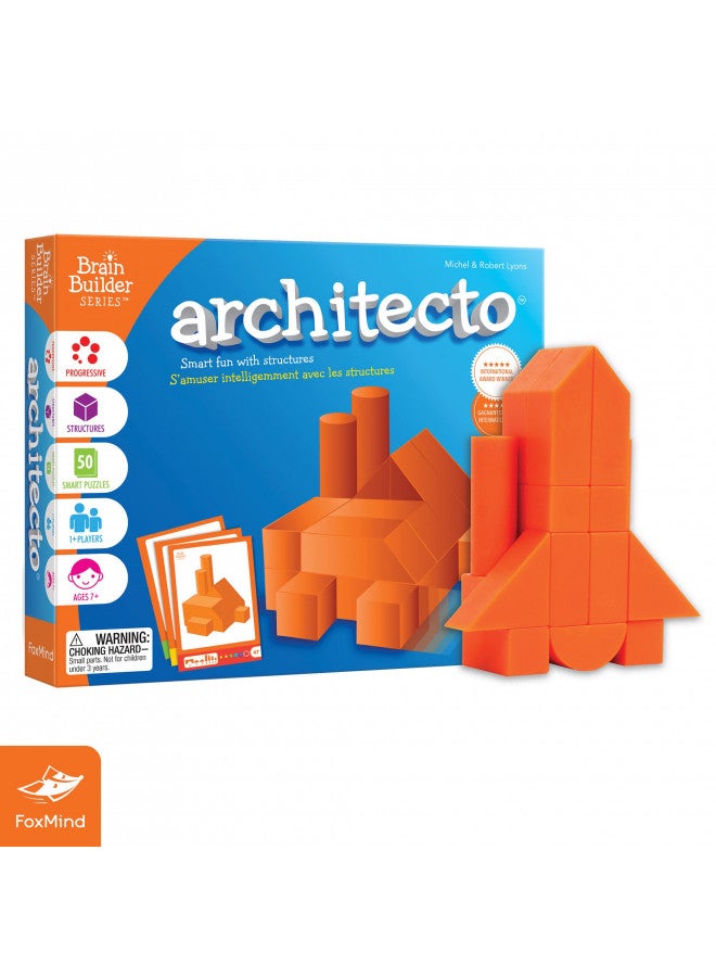 Foxmind Games: Architecto Spatial Logic and Dexterity Game, Smart Fun with Structures, 50 Smart Puzzles to Work Through, 6 Levels of Complexity, Develops STEM Skills, 1+ Players, For Ages 7 and up - Image 2
