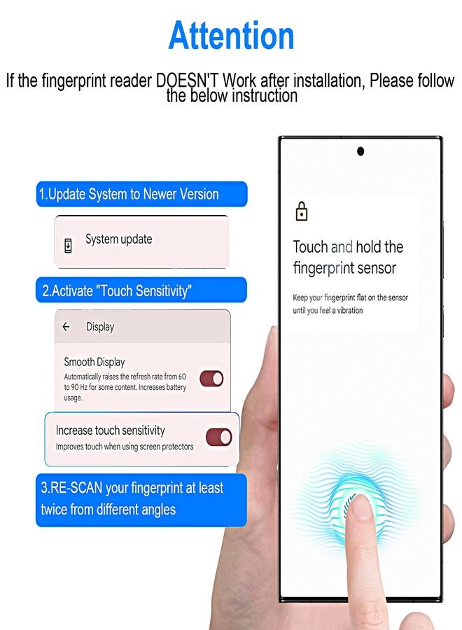 QUESPLE 2 Pack for Samsung Galaxy S23 Ultra Matte Screen Protector [Not Glass], HD Clear, Anti-Scratch, Anti-Glare, Support Fingerprint Unlock - Image 5
