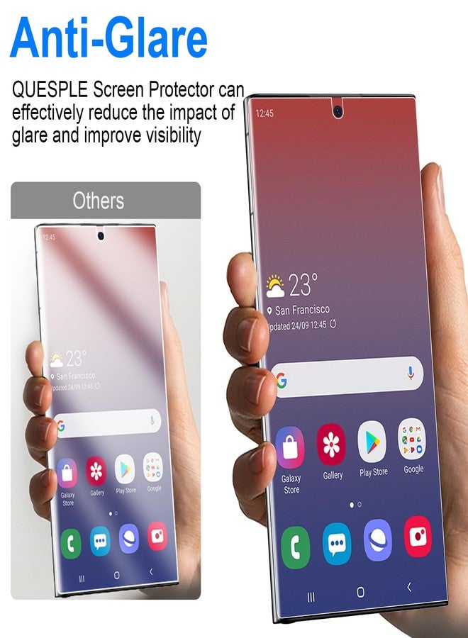 QUESPLE 2 Pack for Samsung Galaxy S23 Ultra Matte Screen Protector [Not Glass], HD Clear, Anti-Scratch, Anti-Glare, Support Fingerprint Unlock - Image 4