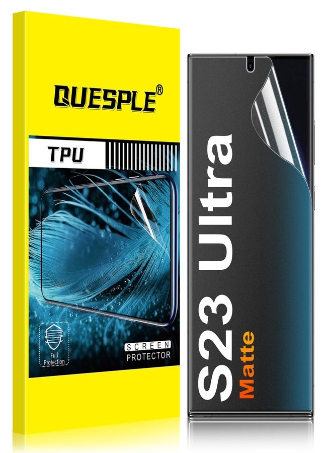 QUESPLE 2 Pack for Samsung Galaxy S23 Ultra Matte Screen Protector [Not Glass], HD Clear, Anti-Scratch, Anti-Glare, Support Fingerprint Unlock - Image 1