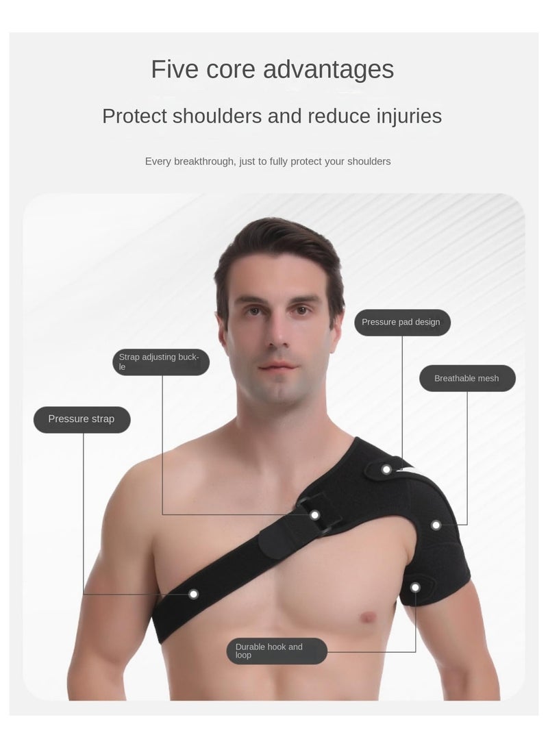 SOLARAE Shoulder Support, Neoprene Adjustable Shoulder, Compression Brace Shoulder Strap Wraps Belt Band, for Men Women Rotator Cuff Tear Injury Recovery, Joint Pain Relief, Dislocated(Yellow) - Image 3