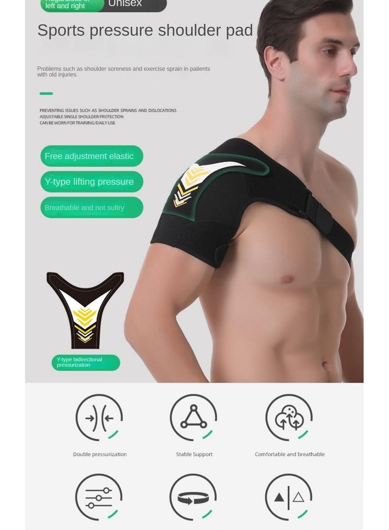 SOLARAE Shoulder Support, Neoprene Adjustable Shoulder, Compression Brace Shoulder Strap Wraps Belt Band, for Men Women Rotator Cuff Tear Injury Recovery, Joint Pain Relief, Dislocated(Yellow) - Image 2