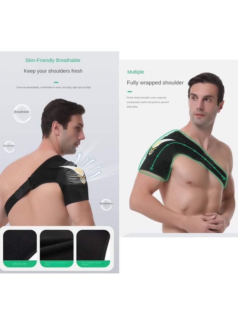 SOLARAE Shoulder Support, Neoprene Adjustable Shoulder, Compression Brace Shoulder Strap Wraps Belt Band, for Men Women Rotator Cuff Tear Injury Recovery, Joint Pain Relief, Dislocated(Yellow) - Image 5