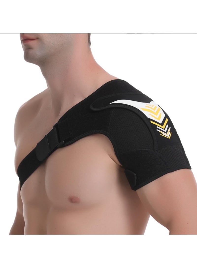 SOLARAE Shoulder Support, Neoprene Adjustable Shoulder, Compression Brace Shoulder Strap Wraps Belt Band, for Men Women Rotator Cuff Tear Injury Recovery, Joint Pain Relief, Dislocated(Yellow) - Image 1