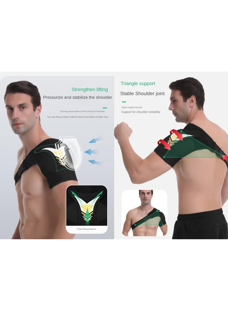 SOLARAE Shoulder Support, Neoprene Adjustable Shoulder, Compression Brace Shoulder Strap Wraps Belt Band, for Men Women Rotator Cuff Tear Injury Recovery, Joint Pain Relief, Dislocated(Yellow) - Image 4