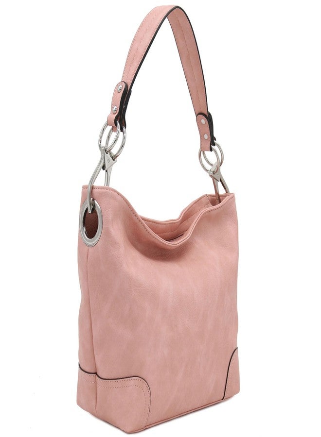 Alyssa Hobo Shoulder Bag with Big Snap Hook Hardware - Image 1