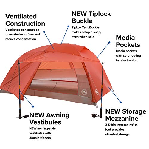 Big Agnes Copper Spur HV UL - Ultralight Backpacking Tent, Orange, 2 Person - Image 3