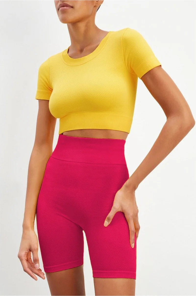 Mistirik Mystirik Knitted Seamless Shorts High Waist Loose Biker Shorts