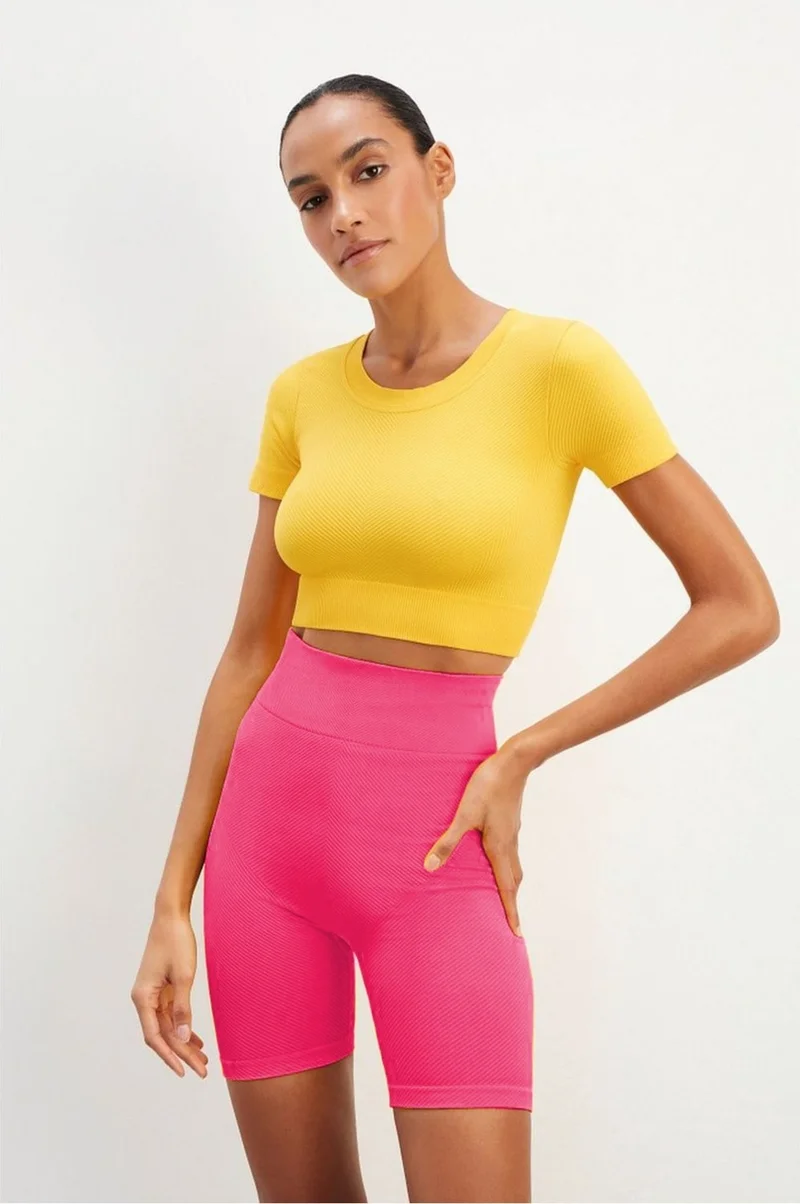 Mistirik Mystirik Knitted Seamless Shorts High Waist Loose Biker Shorts