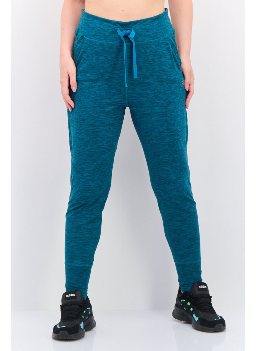 NINE WEST Women Sportswear Fit Training Jogger Pants, Heather Teal Green  - Image 1
