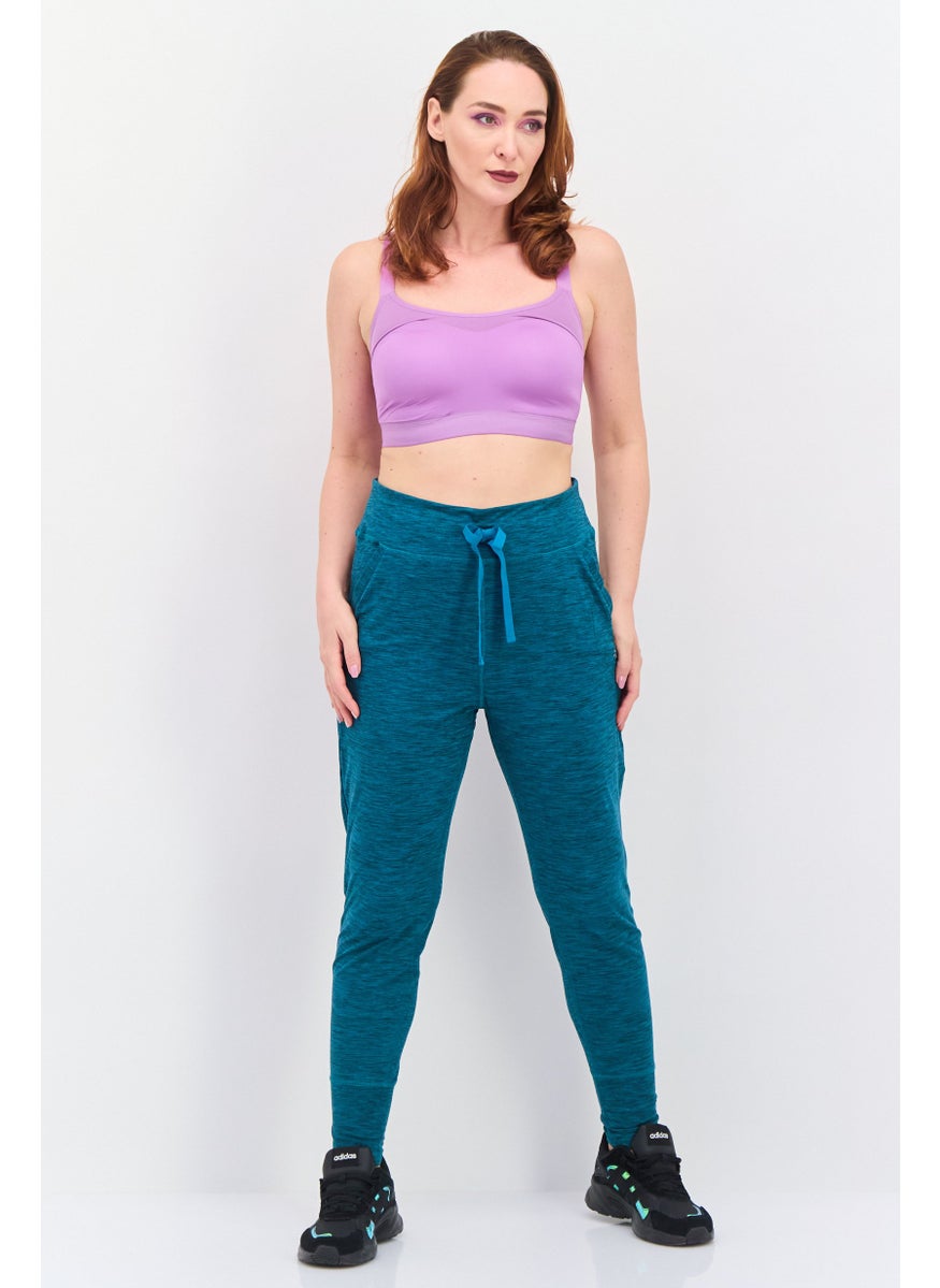 NINE WEST Women Sportswear Fit Training Jogger Pants, Heather Teal Green  - Image 3