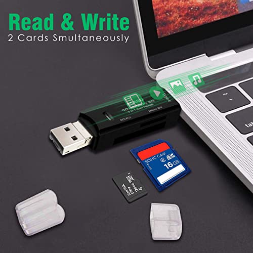 AGARO SD Card Reader, Micro SD/TF Compact Flash Card Reader, Portable Memory Card Reader with 3-in-1 USB Type C/Micro USB Male Adapter, Suitable for & PC, Laptop, Smart Phone and Tablet - Image 4
