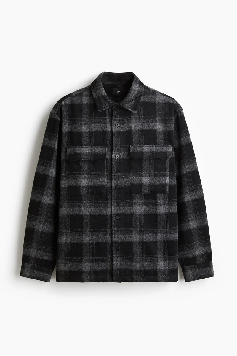 H&M  Regular Fit Flannel overshirt for Men | Best Price UAE