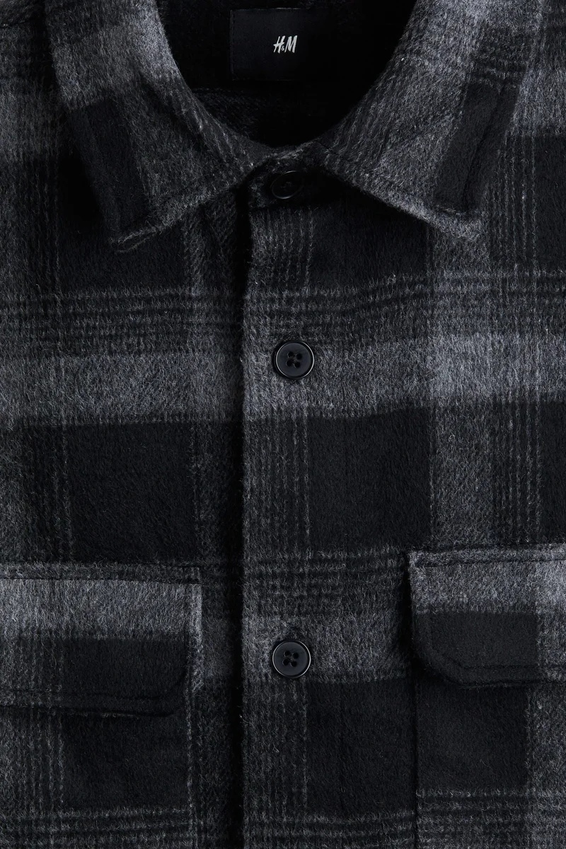 H&M  Regular Fit Flannel overshirt for Men | Best Price UAE