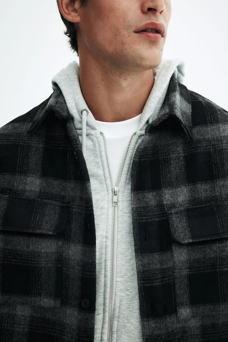 H&M  Regular Fit Flannel overshirt for Men | Best Price UAE
