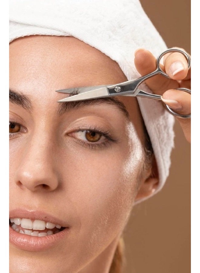 Stainless Steel Scissors with Sharp Curved Blades for Eyebrows, Facial Hair, False Eyelashes. - Image 3