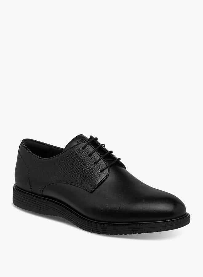 DUCHINI Men's Solid Lace-Up Derby Shoes - Image 1
