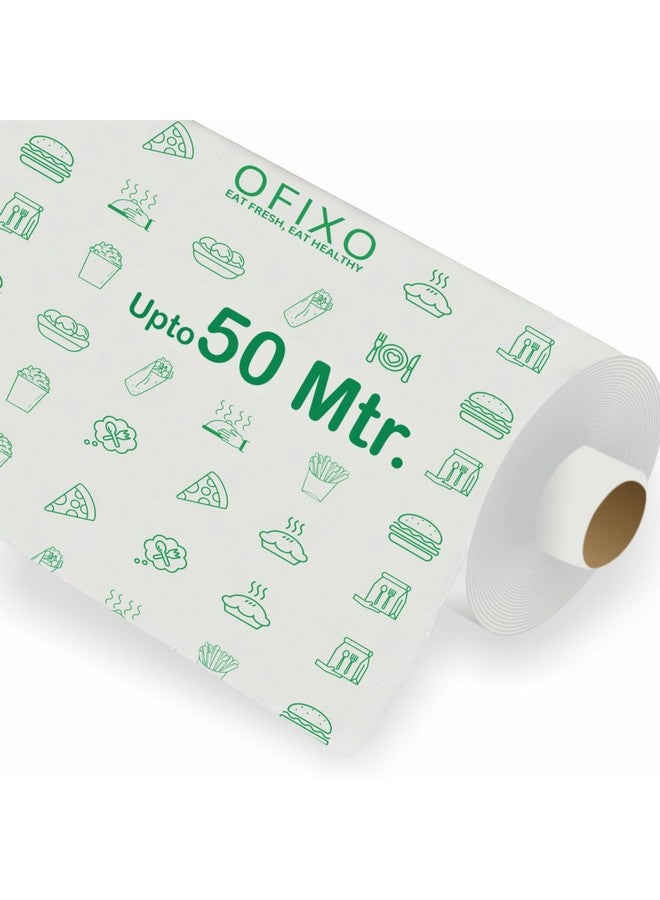 OFIXO 50 Meters (500 Gram) Food Wrapping Roll - Premium Non-Stick Butter Wrapping. Food Wrapping, Re-heatable, Oven Safe Parchment - Image 1