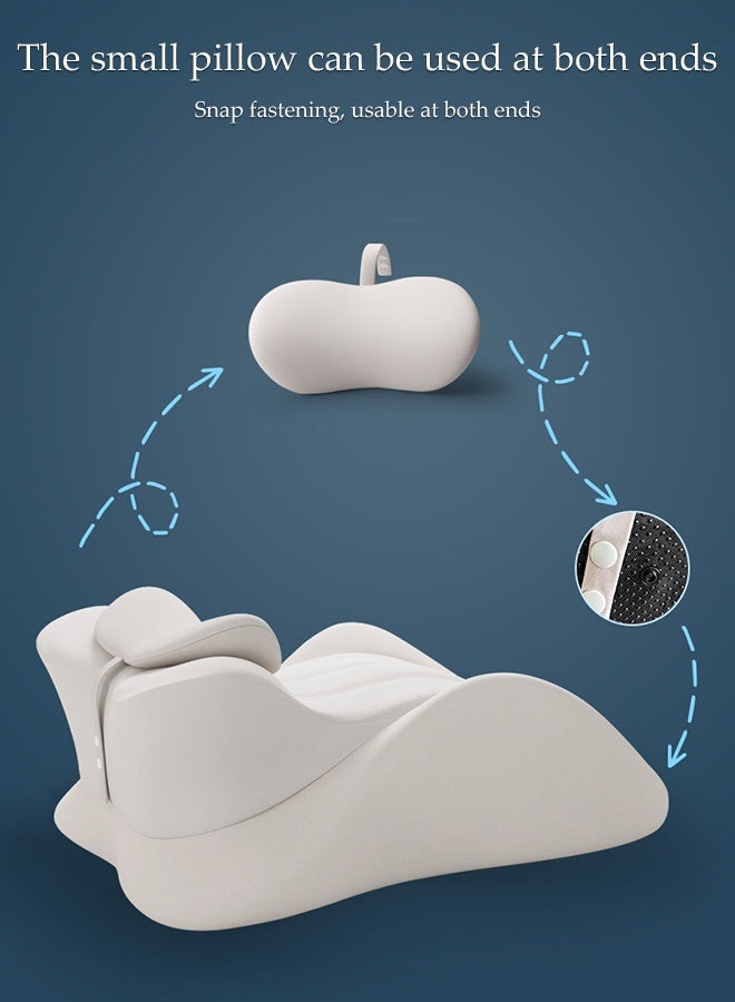 DUNISO Face Down Prone Pillow，Memory Foam Ergonomic Wedge Prone Pillow，Soft and Comfortable Memory Foam Bed Triangle Wedge Pillow with Small Support Pillow，Detachable and Washable，for Massage, Reading, Sleeping,Light Grey - Image 4