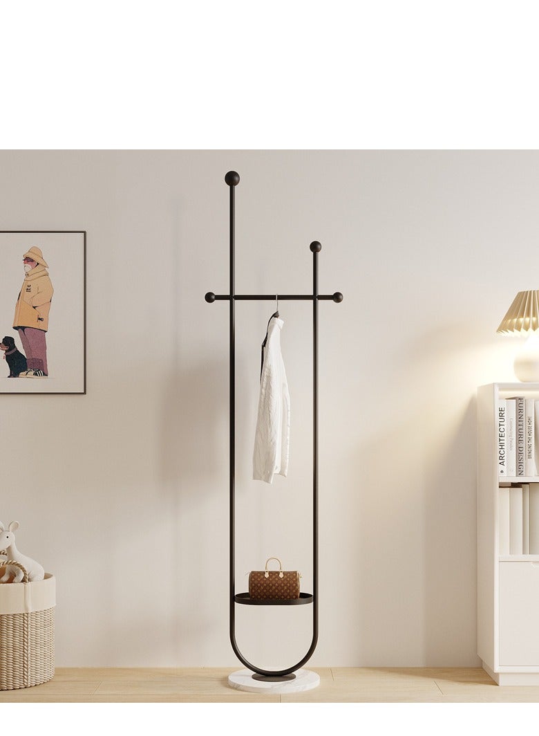 Y&D U Shape Metal Coat Rack Black Coat Rack Freestanding with  Marble Base Floor-standing Coat Stand Floor Hanger 190CM  - Image 1