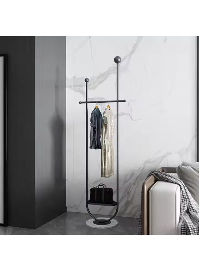 Y&D U Shape Metal Coat Rack Black Coat Rack Freestanding with  Marble Base Floor-standing Coat Stand Floor Hanger 190CM  - Image 5