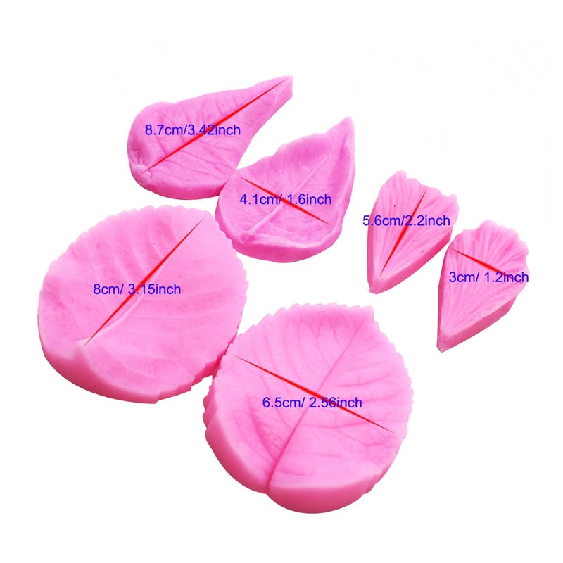 KOOTIPS Leaf Mold 3Pcs/set, KOOTIPS Silicone Leaf Petal Veiner Sugar Craft Tools Fondant and Gum Paste Mold - Image 3