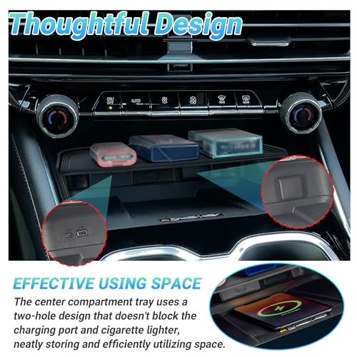 Sinminou Center Console Organizer Compatible with 2024-2026 Chevy Traverse Interior Accessories, Storage Box Insert Divider Compartment Tray; Not fit for 2024 Chevy Traverse Limited - Image 4