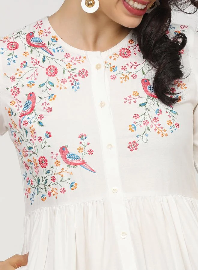 Vishudh Embroidered White Dress