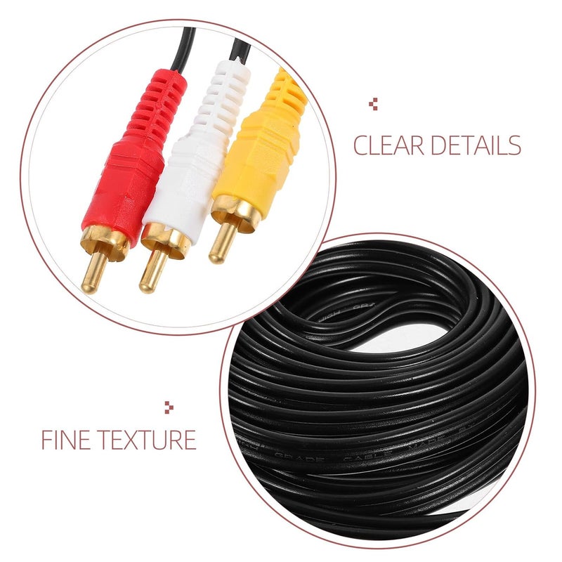 Lurrose 3-Pair 3.5mm Audio Video RCA Cable 5m with Male to Female Connectors for Home Theater DVD Amplifier Sound System - Image 3