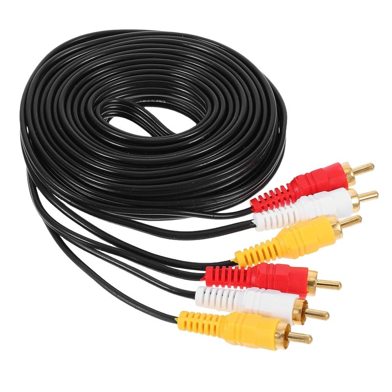 Lurrose 3-Pair 3.5mm Audio Video RCA Cable 5m with Male to Female Connectors for Home Theater DVD Amplifier Sound System - Image 1
