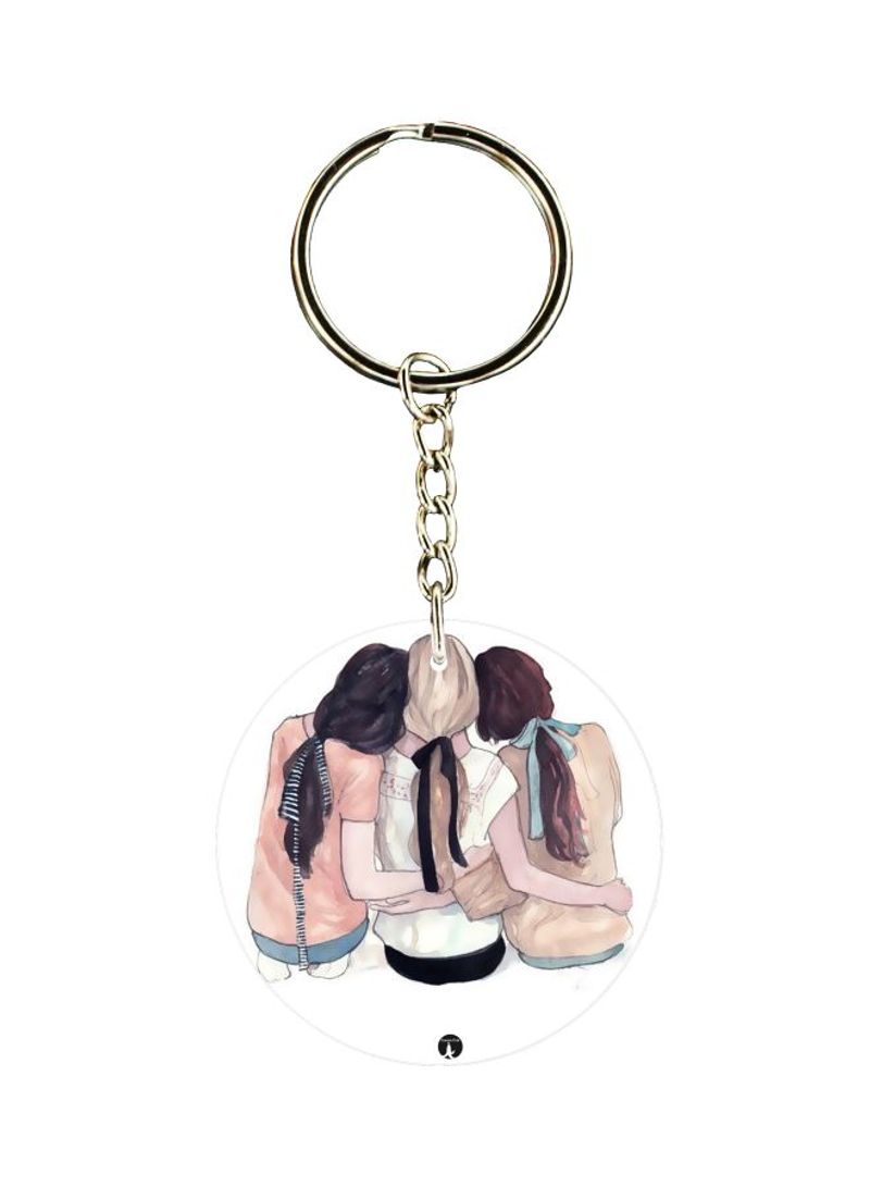 RKN Three Friends Printed Dual Sided Keychain