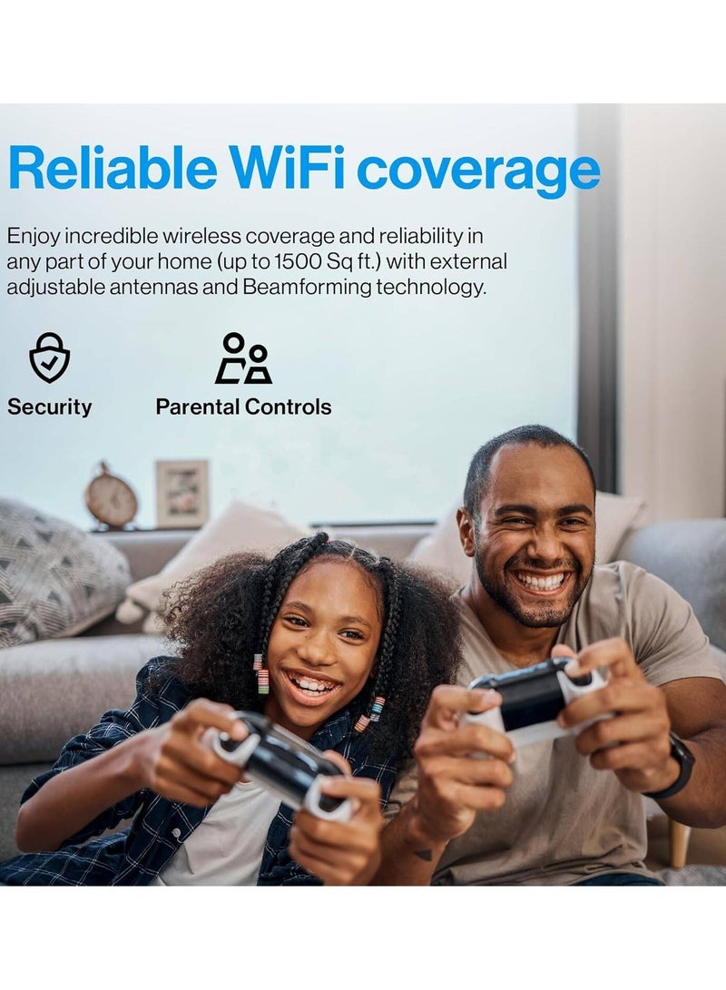 Linksys LN3101 AC1200 Dual Band Wi Fi 5 Router, Up to 1.2Gbps Wi Fi Speed,1,500 Sq. ft Coverage, 20+ Devices, Ultra-low Latency for Lag-free Gaming, Black | LN3101