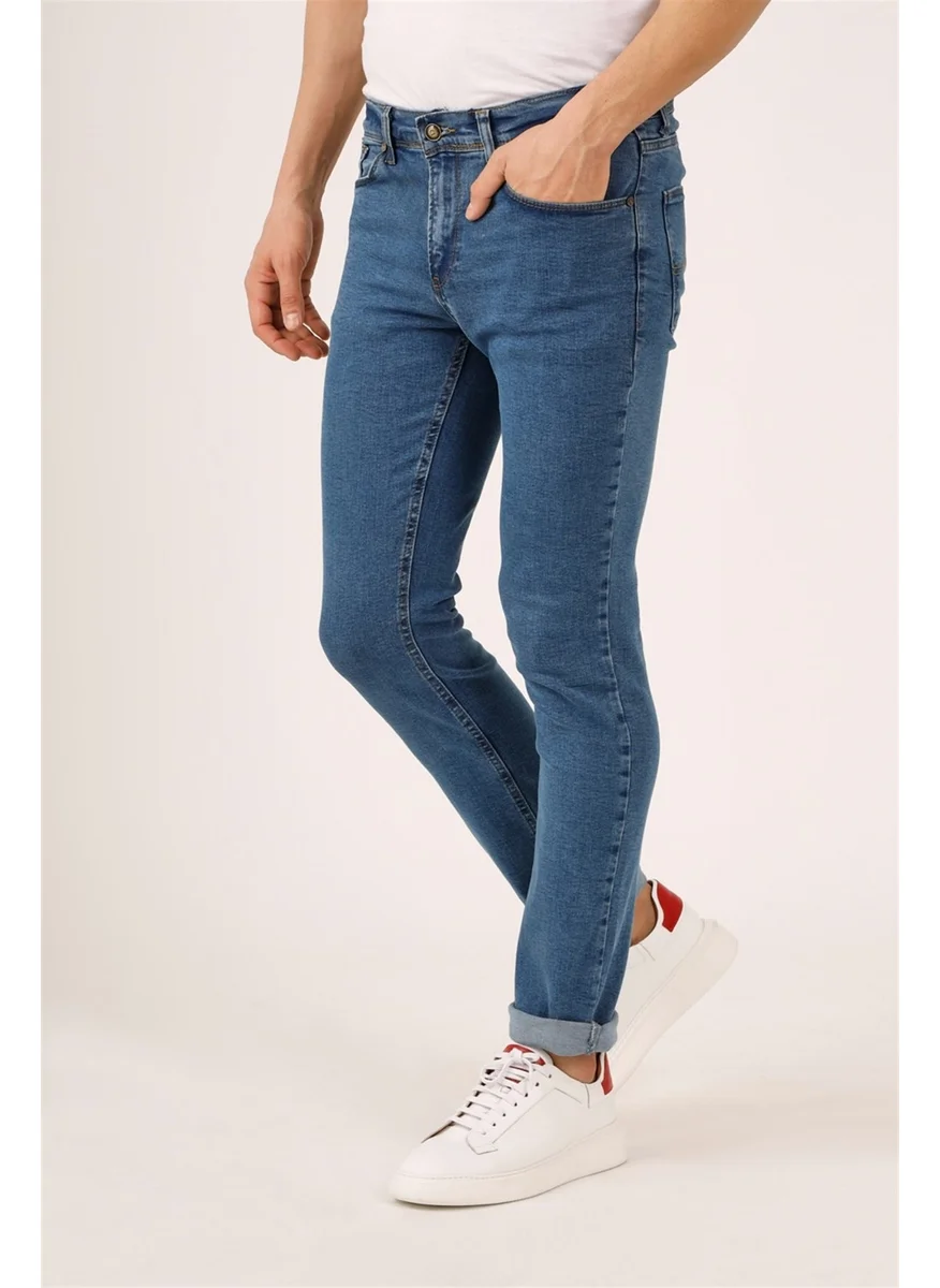 دوفي Blue Men's Regular Fit Trousers