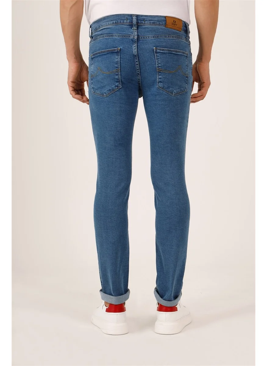 دوفي Blue Men's Regular Fit Trousers