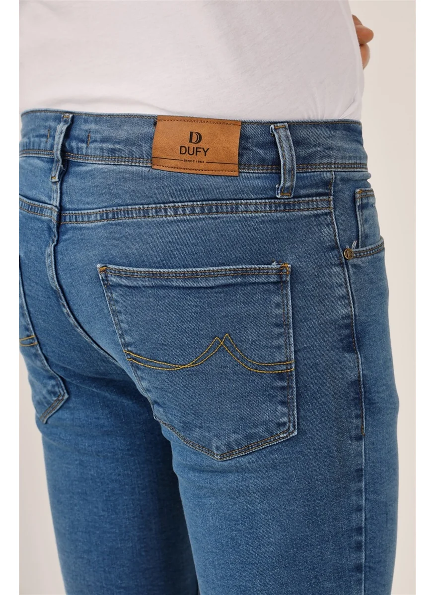 دوفي Blue Men's Regular Fit Trousers