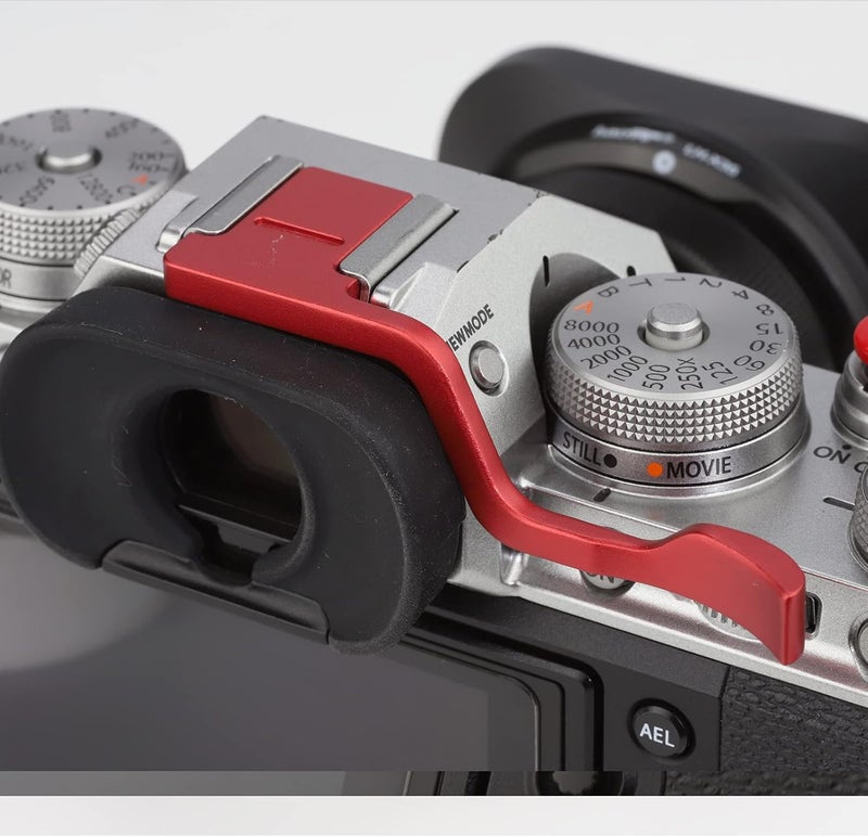 Haoge THB-XT4R Metal Hot Shoe Thumb Up Rest Hand Grip for Fujifilm Fuji X-T1 X-T2 X-T3 X-T4 XT1 XT2 XT3 XT4 Camera Red - Image 2