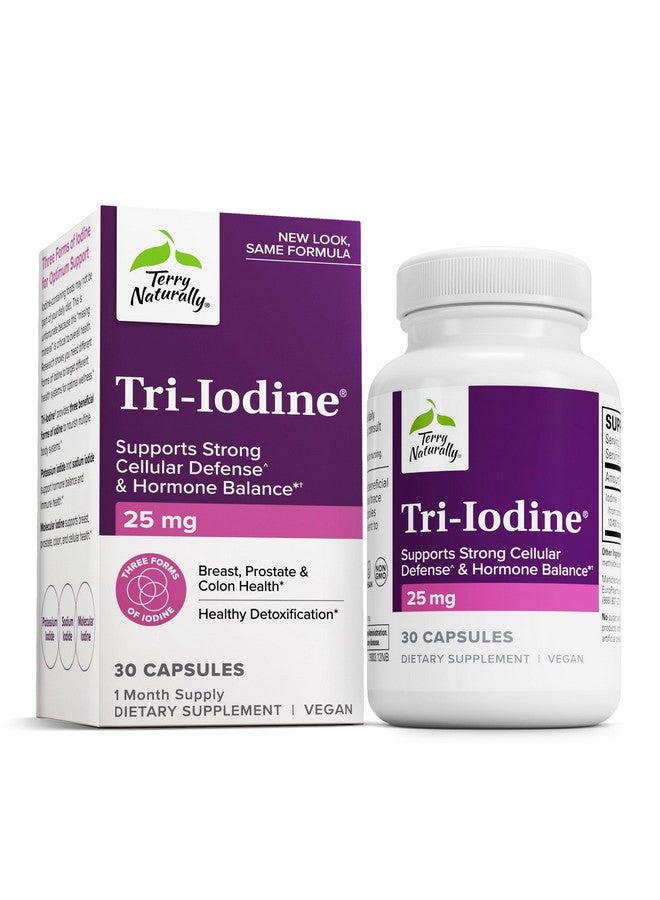 Terry Naturally Tri-Iodine - Dietary Supplement for Breast & Prostate Health Support - Healthy Thyroid Function Supplement Aid - 25 mg, 30 Capsules - Image 1