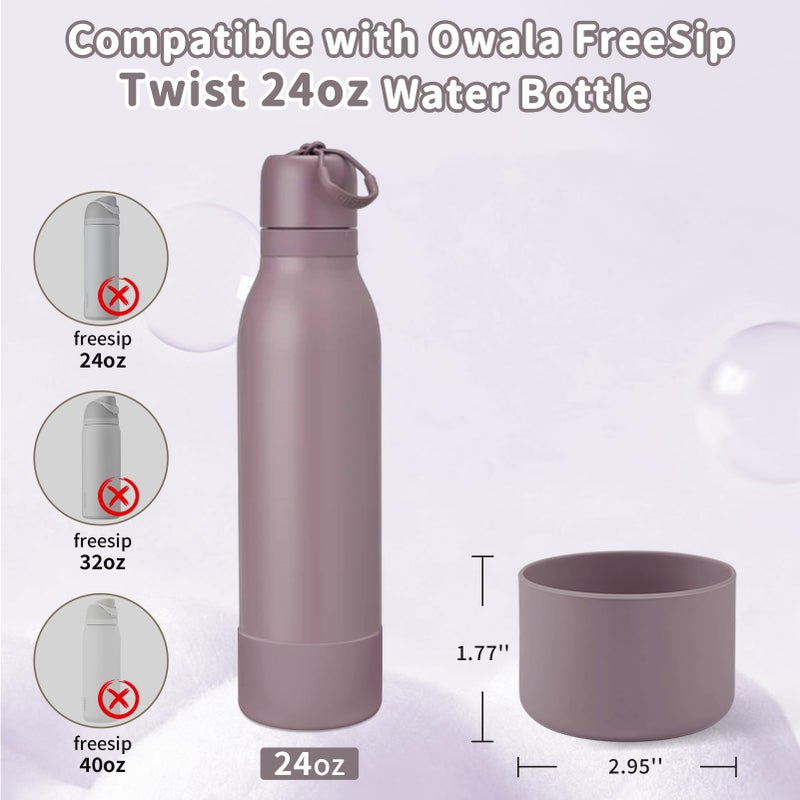 BKBY 2pcs Silicone Boot Compatible with Owala FreeSip Twist 24oz, Anti-Slip & Anti-Scratches Protective Sleeve Bottom Cover for Owalaa FreeSip Twist Water Bottle (Spring Revival) - Image 2