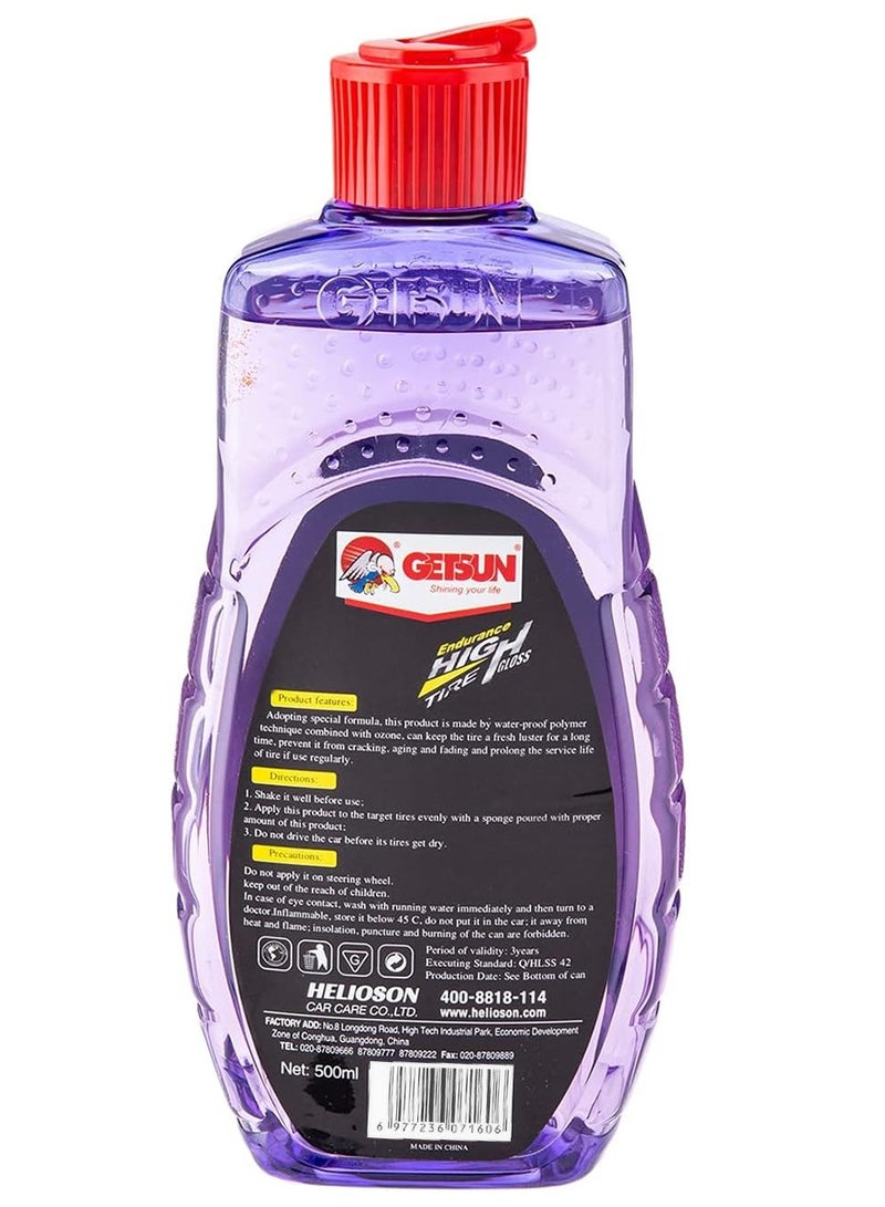 جيتسون جل تلميع الإطارات اللامع من GETSUN، جل طويل الأمد بمظهر مبلل، 500 مل GT-7108A - Image 2