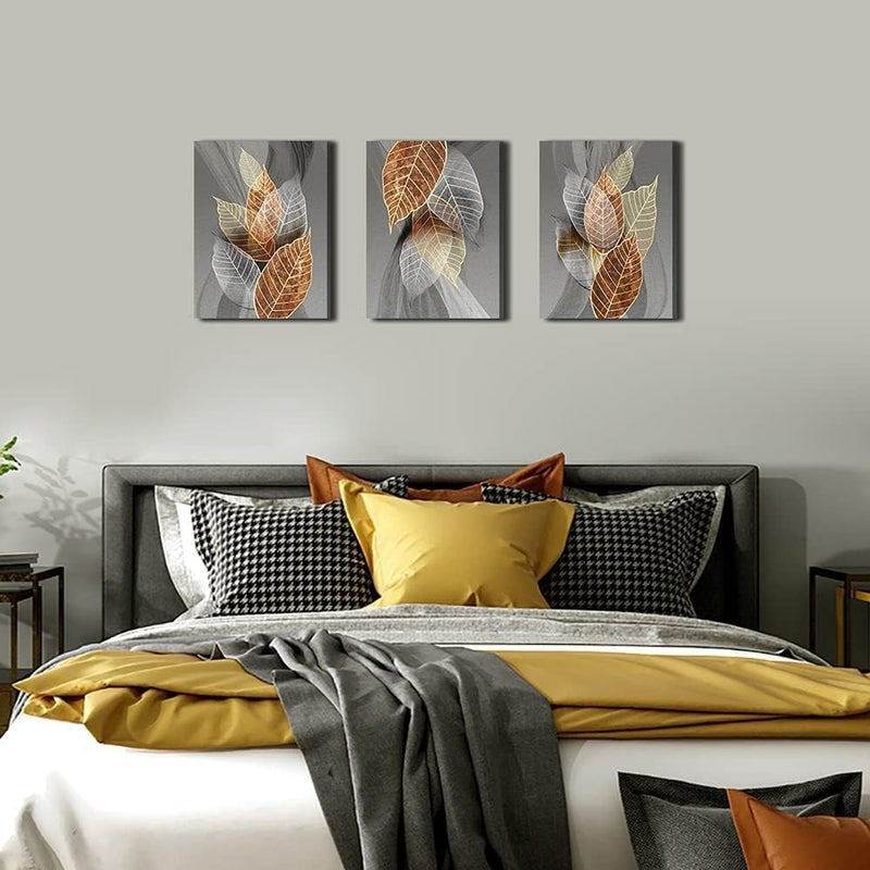 BPA Abstract Leaves Canvas Wall Art Set - Image 2
