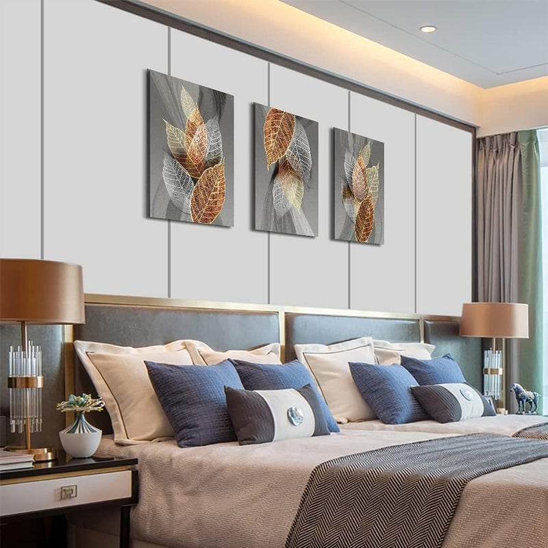 BPA Abstract Leaves Canvas Wall Art Set - Image 5