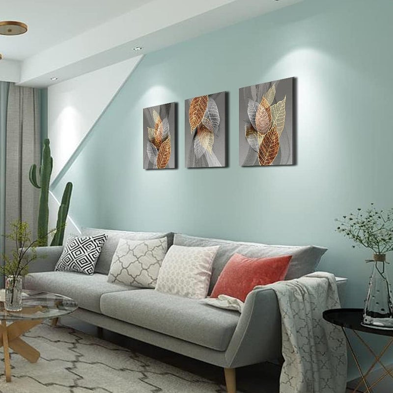 BPA Abstract Leaves Canvas Wall Art Set - Image 4