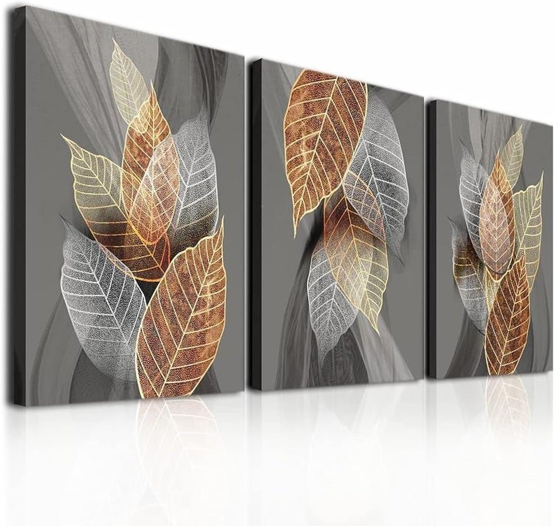 BPA Abstract Leaves Canvas Wall Art Set - Image 1