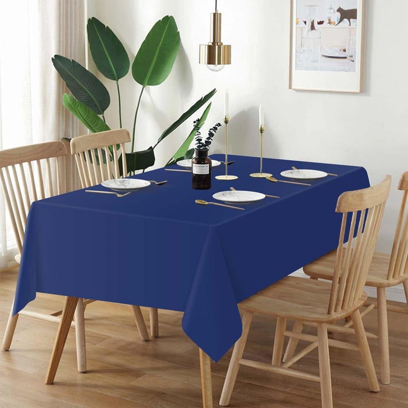 QIKSION 12 Pack Navy Blue Plastic Tablecloth Disposable Table Covers Dark Blue Table Cloths for Parties Picnic Birthday Baby Shower Wedding  Fits 6 to 8 Foot Rectangle Tables (54 ? 108 Inch) - Image 2