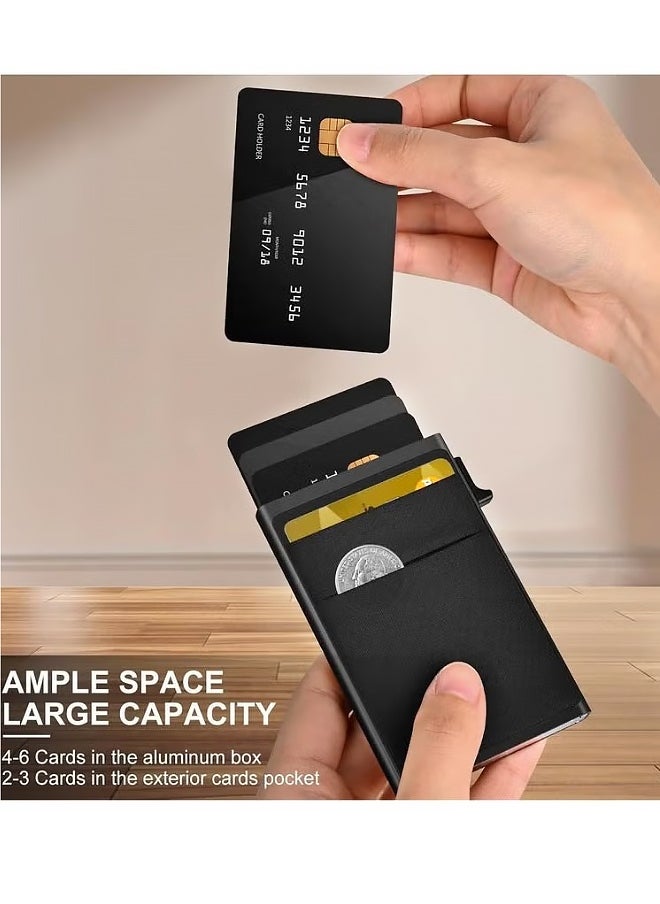 Gloryful - Card Holder Automatical Pop Up Business Card Holder RFID Blocking Anti-degaussing Card Holder - Image 1